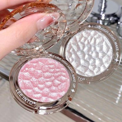 Portable Glitter Highlighter Powder, Shimmering Highlighter Palette, Long Lasting Pearly Makeup Powder, Facial Brightening Cosmetics