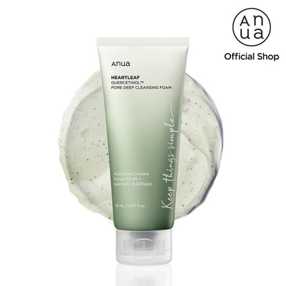 [Anua Official Shop] Heartleaf Quercetinol Pore Deep Cleansing Foam for Facial wash 5.07 fl oz (150 ml) £üFacial Cleansing with Gentle exfoliant, Smooth & Hydrating