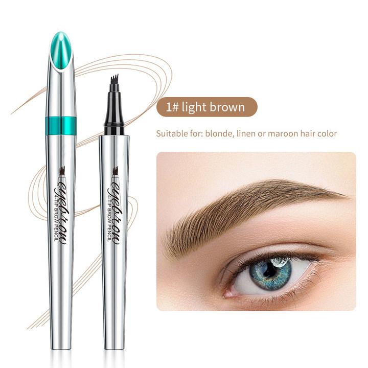 Eyebrow Pencil with 4 Tip Microblade for Natural Eyebrow Makeup Eyebrow Microblading Pen Waterproof &Smudge-Proof