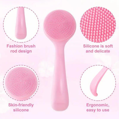 Silicone Facial Cleansing Brush for Women, 2 Counts Comfort Soft Face Scrubber Brush for Daily Use, Face Deep Cleaning & Massage Tool, Summer Skin Care Tool