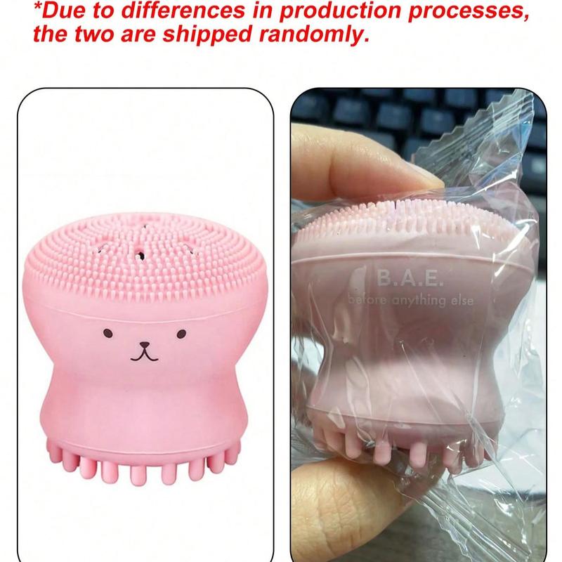 Comfort Cute Octopus Shaped Facial Cleansing Brush, 1 Count?Manual Handheld Face Scrubber, Deep Cleansing Face Washing Brush, Skincare Tool for Women & Girls