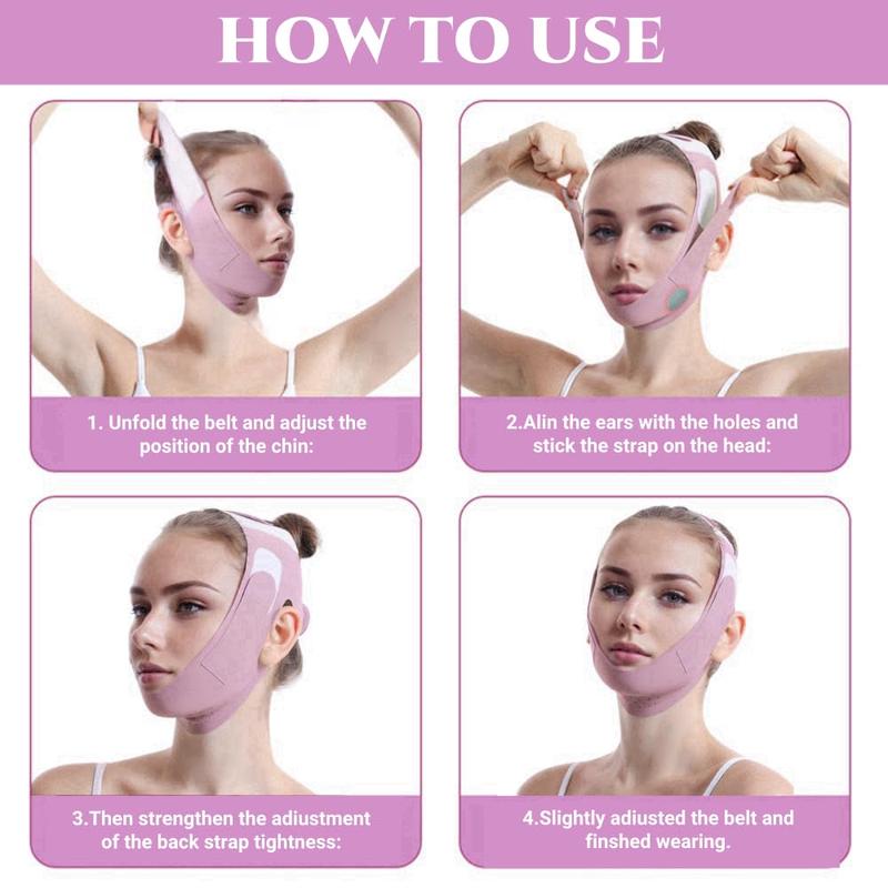 V-shaped Face Mask, 1 Count Adjustable Facial Firmness Mask for Improving Skin Elasticity, Face Lifting Mask with Edge Wrapping Design, Facial Skin Care Tool for Women