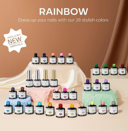 [Weekend Special Offer]Modelones 32 PCS Gel Nail Polish Kit, 28 Colors Gel Polish Set Nail Art with 28 Colors, Glossy & Matte Top Coat, Bond Primer ¨C Perfect DIY Salon-Worthy Manicure