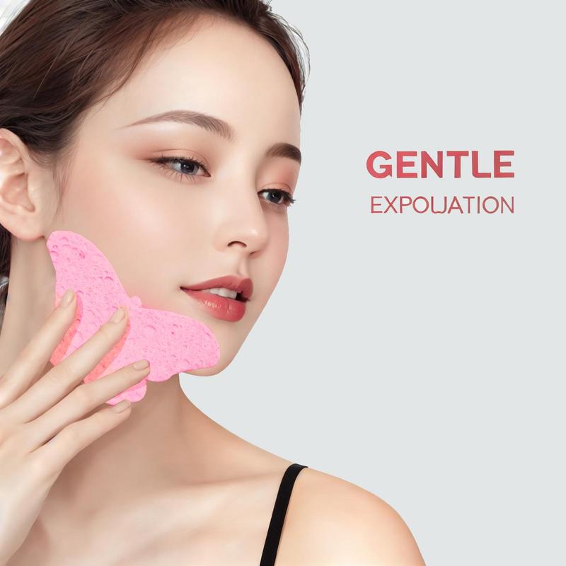 Reusable Facial Deep Cleansing Makeup Remover Sponges, 30pcs Butterfly Shaped Facial Cleansing Sponge, Professional Skincare Tools for Daily Use