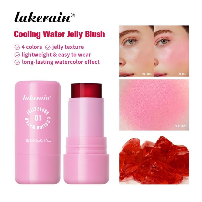 Long Lasting Cooling Water Jelly Blush, 1/4pcs Natural Look Waterproof Blush Stick for Cheeks, Lips, Eyes, Lightweight Blush for Daily Makeup