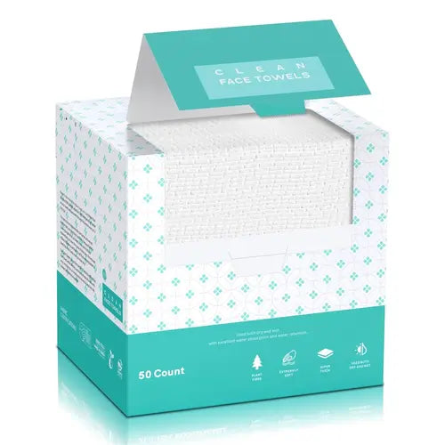 Disposable Face Towels, Daily Facial Tissues, Super Soft and Thick Face Towels XL, Makeup Remover Dry Wipes, Facial Clean Cloths for Sensitive Skin, 10"¡Á12" 50 Count (1 Pack) Skincare Gentle