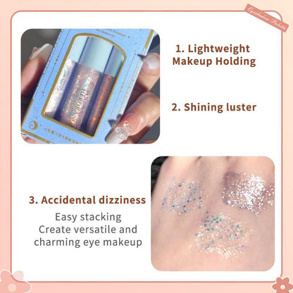 Bright Sequin Eye Shadow, 3pcs/set Glitter Liquid Eyeshadow, Shimmering Highlighting Liquid Eyeshadow Stick for Crystal Eye Makeup