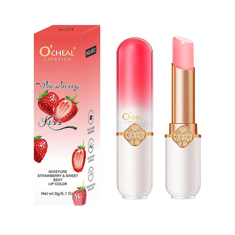 Fruit Flavor Color Changing Lipstick, Hydrating Lip Balm, Moisturizing Lip Primer, Lip Treatment Product for Women & Girls