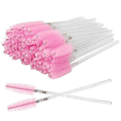 Disposable Eyelash Eyebrow Brush, 50pcs Adjustable Arc Eyelash Spoolie Brush, Mascara Wands Makeup Brushes, Eyelash Extensions Brush, Makeup Brush Tool, Eye Makeup Product