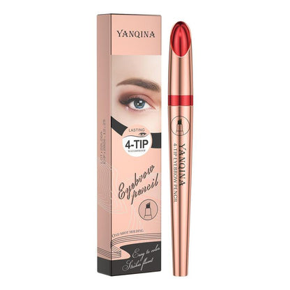 1 Piece 4D Waterproof Eyebrow Pencil, Long Lasting Eyebrow Pencil, Brow Styling Brush For Women & Girls