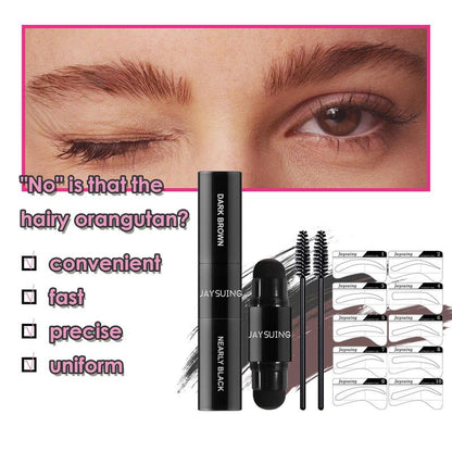 Eyebrow Stamp Stencil Kit, 1 Box 2 in 1 Eyebrow Stamp with Brush & Stencils, Long Lasting Eyebrow Stamp, Eyebrow Makeup Tool for Women