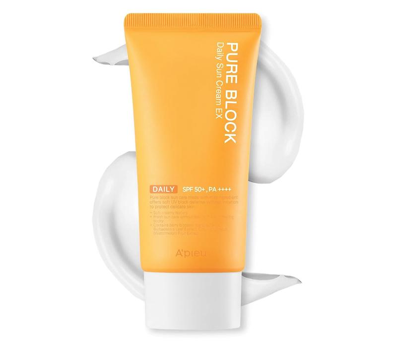 A'PIEU - Pure Block Daily Sunscreen Cream SPF50/PA++++ 50ml | Korean Sunscreen for Daily Use Lightweight