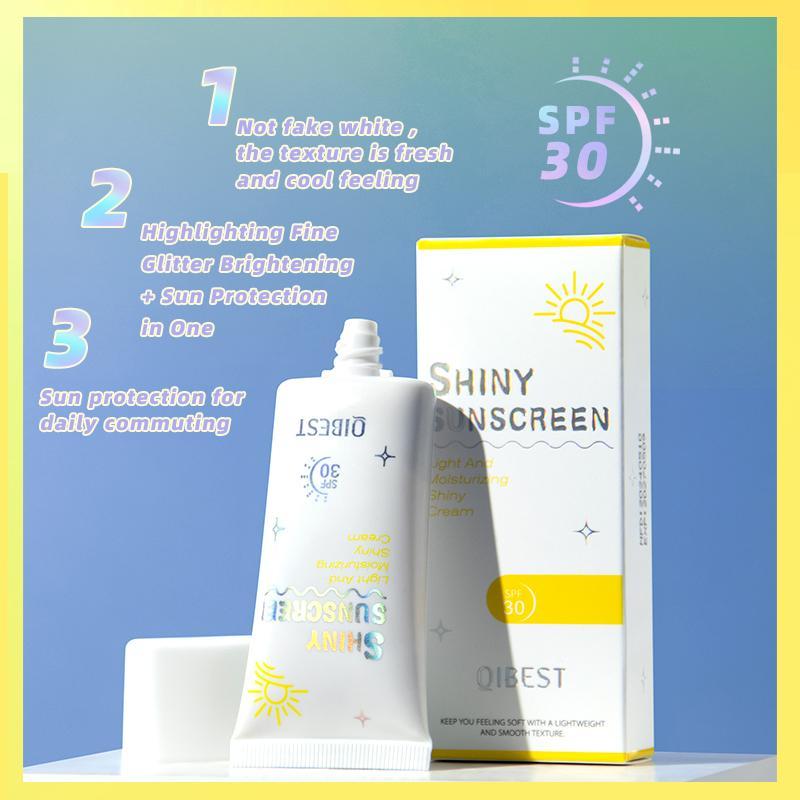 2 in 1 Glitter Sunscreen, Long Lasting Moisturizing Sunscreen, Beauty & Personal Care Sunscreen