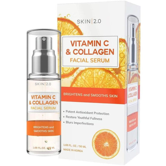 Vitamin C Serum with Collagen - Korean Skin Care Face Serum for Dark Spots & Skin Brightening - anti Aging & Acne Facial Serum - Cruelty Free Vegan Skincare for All Skin Types - 1.69Fl. Oz by Radiant Moisture