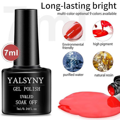 20 PCS Nail Polish Kit with UV LED NAIL LAMP Nail Gel Polish Base Top Coat kit Glossy Nail Art