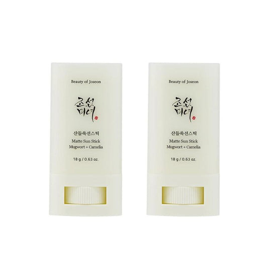 [Beauty of Joseon] Matte Sun Stick Duo: Mugwort + Camilia 18ml, Long-Lasting UV Protection & Hydrating, Matte Finish