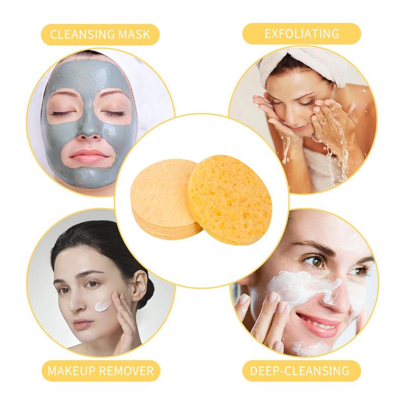 50pcs/set Compressed Facial Cleansing Sponge, Dry & Wet Use Makeup Remover Pad, Facial Skin Care Puff, Facial Skin Cleaning Pad, Facial Skin Care Tool