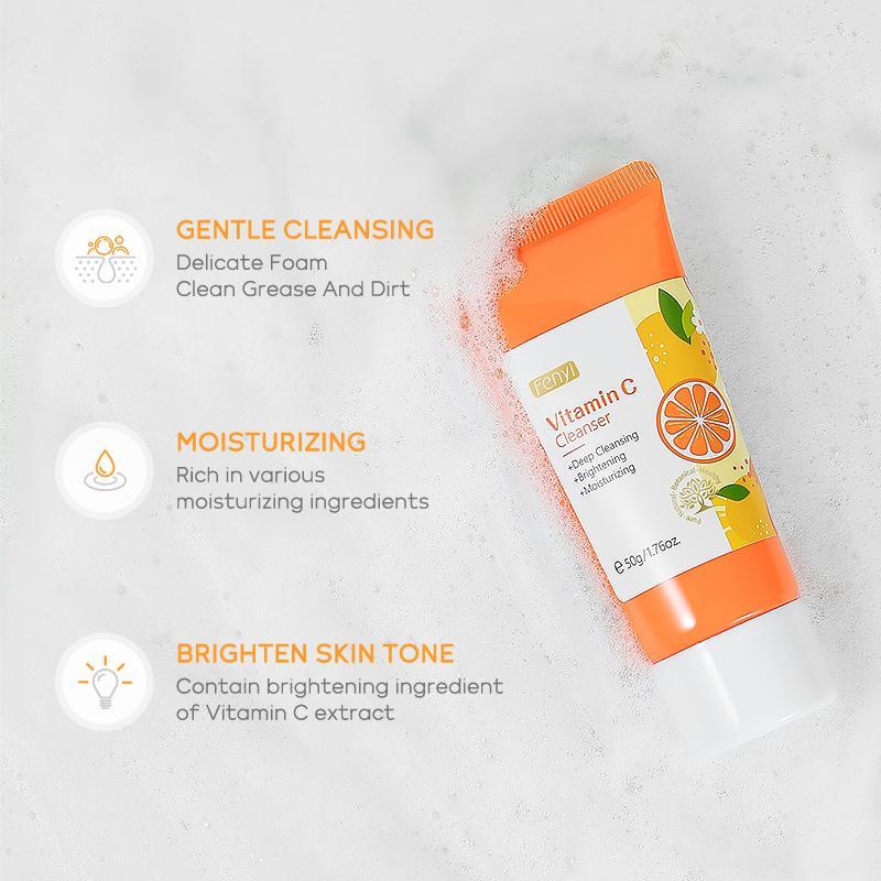 2pcs Vitamin C Facial Cleanser, Deep Cleansing Moisturizing Cleanser, Facial Cleansing Product For Daily Use