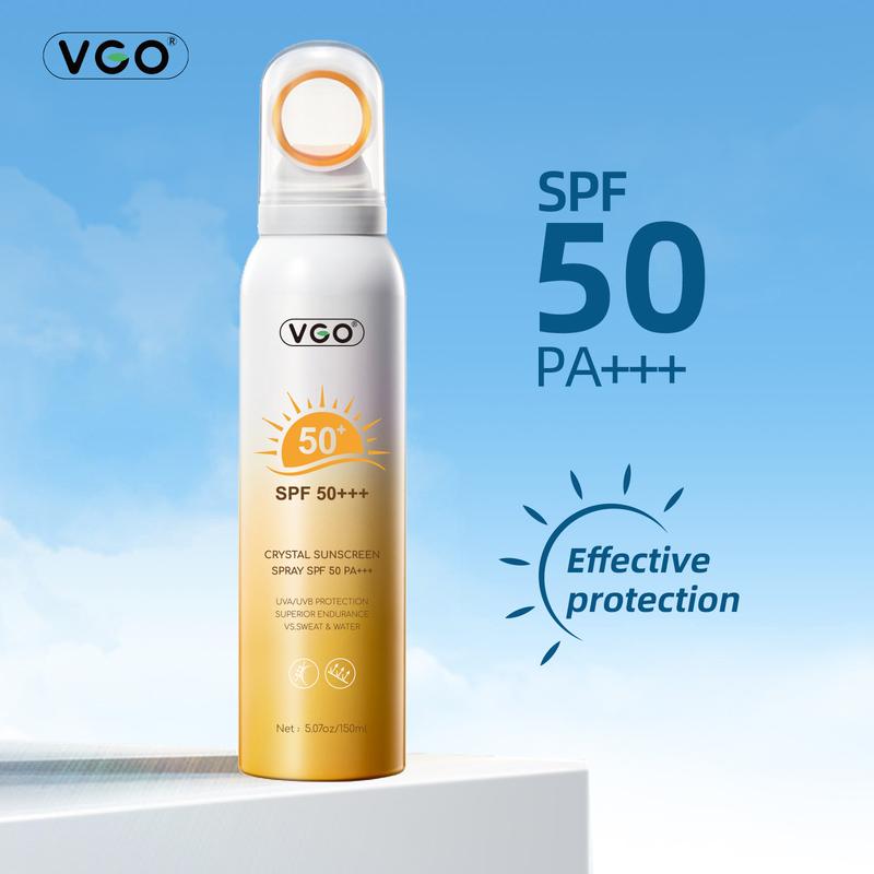 VGO-Crystal Sunscreen Spray SPF 50 PA +++ Waterproof Sweatproof High-efficiency sunscreen Fine mist spray Facial Bright