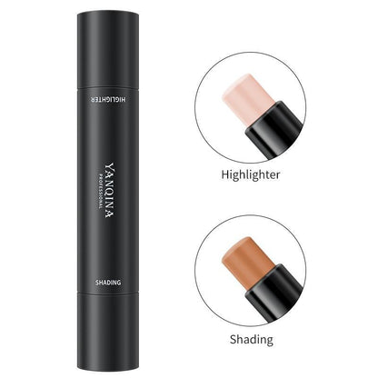 2 in 1 Double-ended Highlighter Stick, Long Lasting Highlighter Stick, Facial Brightening Cosmetics for Women & Girls