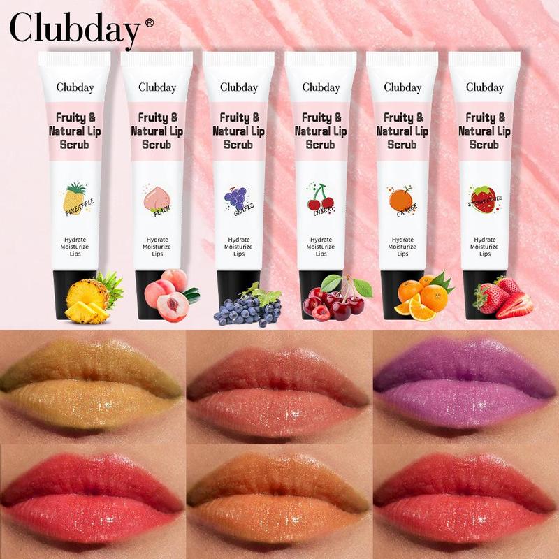 Fruit Flavor Lip Scrubs (6pcs/set), Moisturizing Lip Care Products, Lip Care Products For Women & Girls