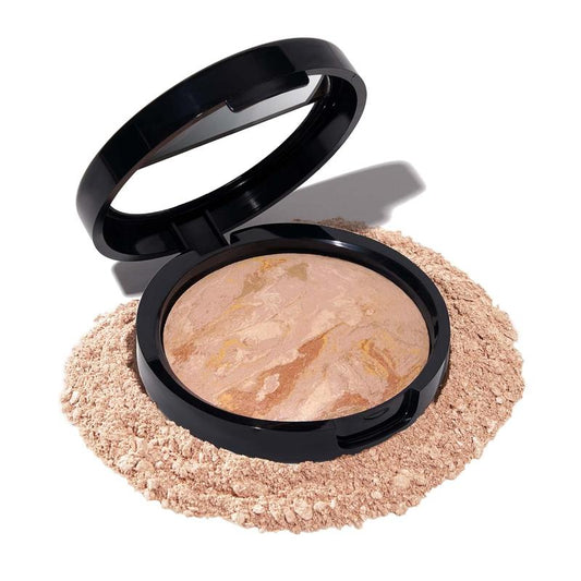 Award-Winning Baked Balance-n-Brighten Color Correcting Powder Foundation - Fair - Buildable Light to Medium Coverage - Demi-Matte Natural Finish Concealer Makeup