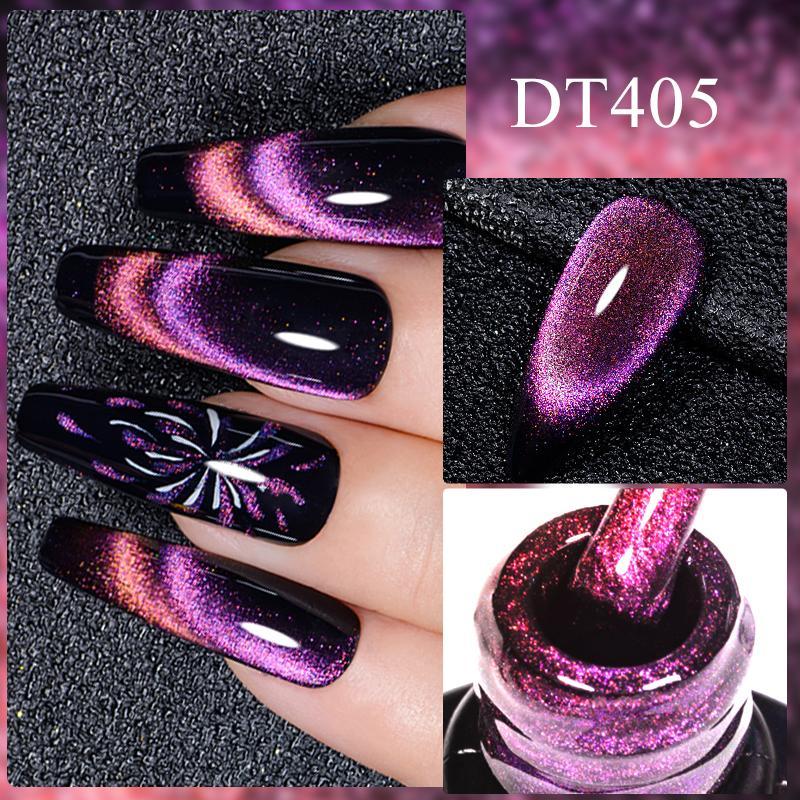 9D Glossy Gel Nail Kit with Magnetic Stick, 8 Counts/set Double Light Soak Off Nails Art Varnish, Glossy Nail Gel Nail Glue Nail Art Kits for Women & Girls, Summer Gifts for Her