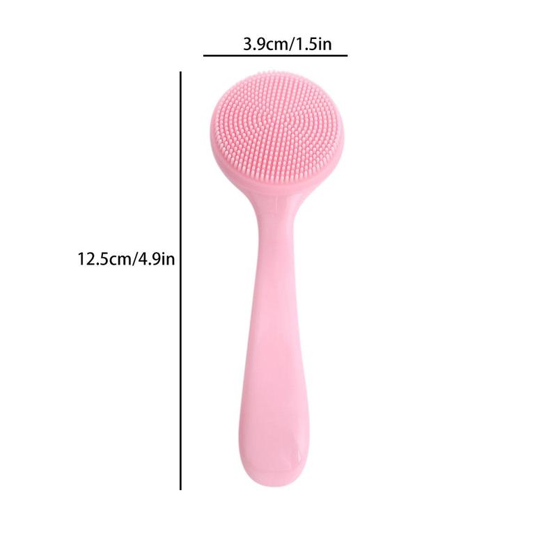 Manual Silicone Facial Cleansing Brush, Double Sided Face Scrubber for Daily Skin Care, Face Exfoliator Massage Brush Shower Cleaning Brush