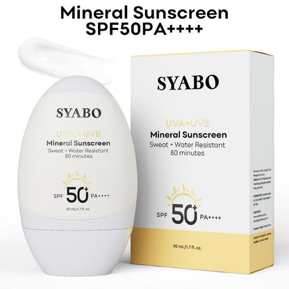 Mineral Sunscreen, SPF 50+ Sunscreen Lotion with Zinc Oxide, Water Resistant Face Sun Cream, Calms Sensitive Skin and Acne-Prone Skin, Broad Spectrum UVA/UVB Sun Protection, 1.7 FL OZ skin repair hydrate moisture moisturizing Facial Moisturize