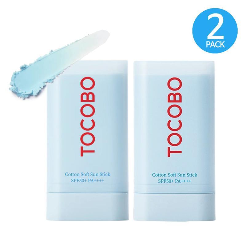 Tocobo Cotton Soft Sun Stick SPF 50+ PA++++ 19g Facial Skincare Sunscreen Gentle Korean Sensitive (Pack of 2)