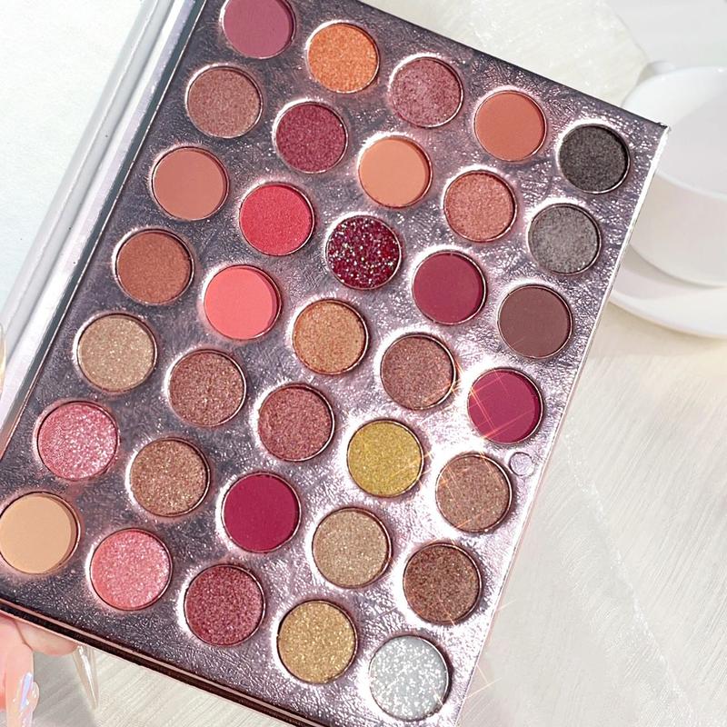 35-color Eyeshadow Palette, Matte And Glitter Eye Shadows Palette, Long Lasting Shimmering Eye Shadow Makeup Products For All Styles And Occasions