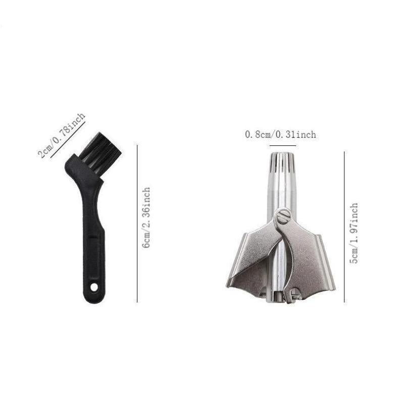 Manual Nose Hair Trimmer, 1 Count?Portable Nose Hair Shaving Tool with Brush, Nose Hair Shaver Tool for Men and Women