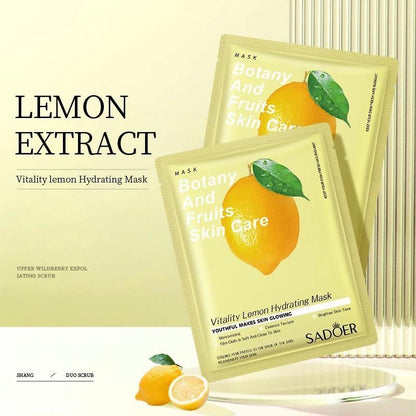 Hydrating Moisturizing Face Mask, 1 Count Lemon Nourishing Face Sheet Masks, Facial Skin Relaxing Masks, Facial Skin Revitalizing Masks, Daily Skin Care Products, Suitable for All Skin Types