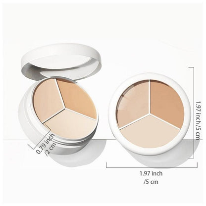 3-color Concealer Powder, 1 Count Long-lasting Evening Foundation, Facial Makeup Accessory