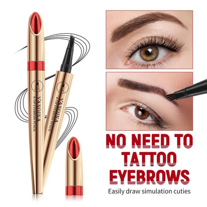 Waterproof Four-Point Eyebrow Pen, 1 Count Long Lasting Eyebrow Pencil, Eye Brow Coloring Pen, Makeup Accessories