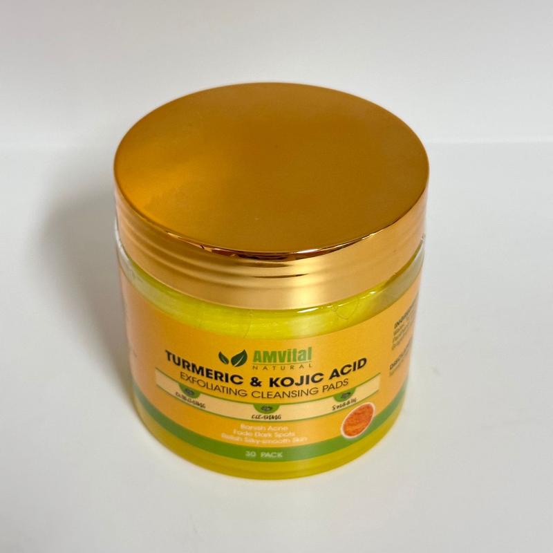 AMVital Turmeric Cleansing Pads with Kojic Acid for Dark Spots