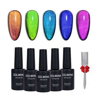 5pcs/lot Galaxy Color Shifting Cat Eye Gel Nail Polish Set Magnet Polish