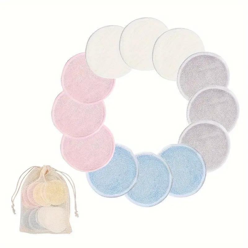 Reusable Compressed Facial Cleaning Pads, 12pcs/set Natural Bamboo Fiber Makeup Remover Pads, Gentle On Skin