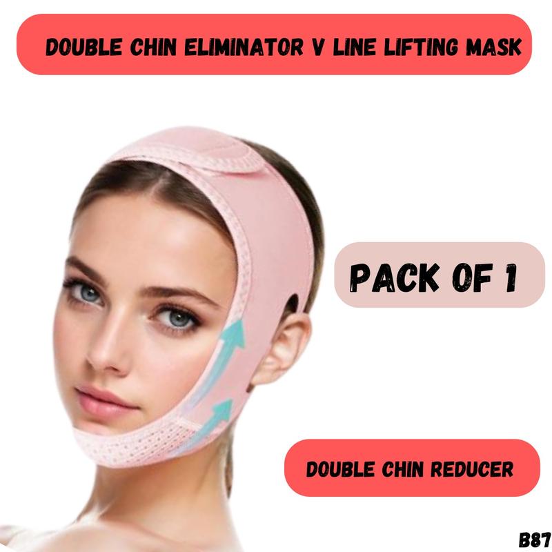 Double Chin Eliminator V Line Lifting Mask with Chin Strap for Women -Face Lift, Prevent Sagging, V Shaped Slimmer - Innovative Lifting Tech (Pink) Skincare Comfort