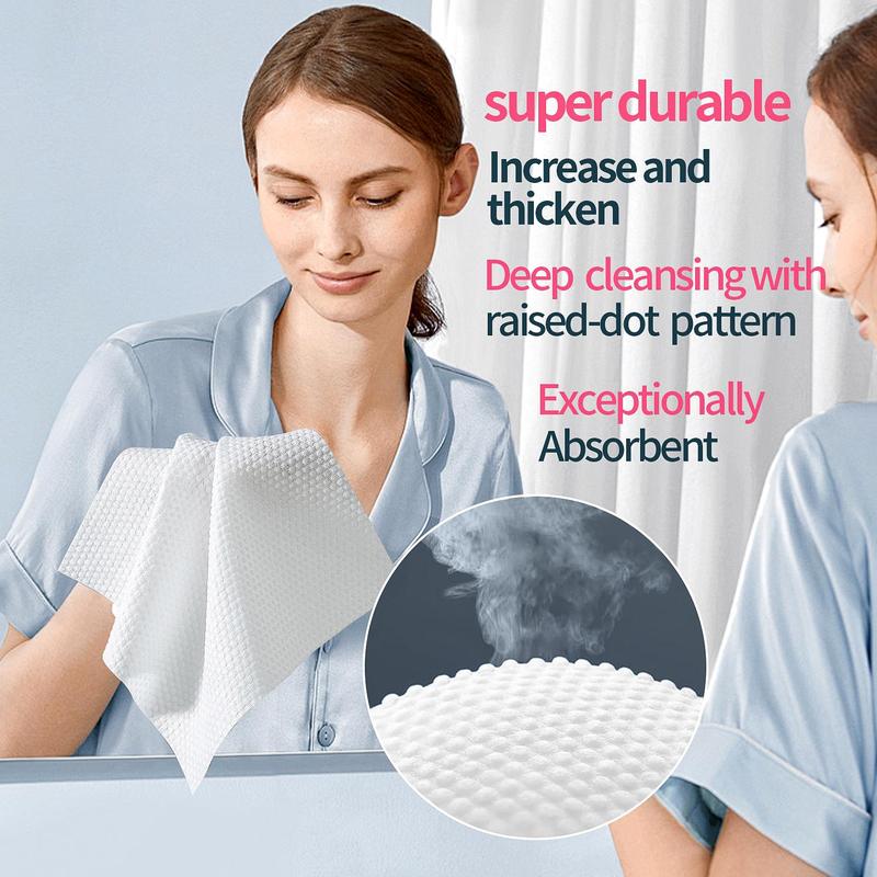 Summer Comfort Disposable Facial Cleaning Towel, 100pcs/pack Gentle Facial Wash Cloth for Sensitive Skin, Lint- Free Facial Tissue for Cleansing, Skincare and Makeup Remover, Dry Wipes, Skincare Tools