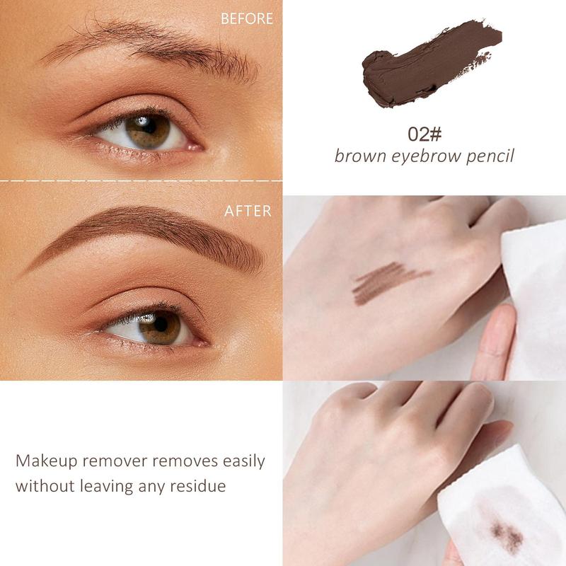 2-in-1 Long-lasting Eyebrow Pencil For Daily Makeup, 1 Count Brow Brush Makeup Tool, Effortlessly and Stays on All Day, Eye Makeup Products