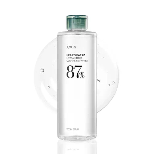 [Anua Official Shop] Heartleaf 87 Low pH Deep Cleansing Water (500g)£üMild Micellar Water for Sensitive Skincare£üGentle Wipe