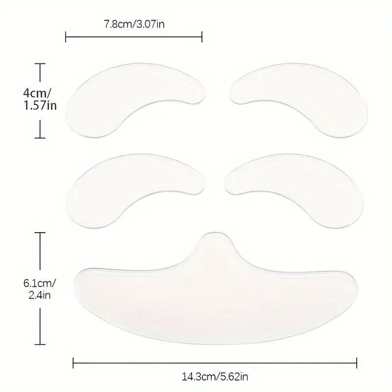 Reusable Silicone Face Patch, 5pcs Skin Care Sticker, Professional Skincare Tools for Women, Skin-lifting Silicone Patch, Washable Forehead, Eye Patches