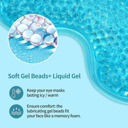 Hot & Cold Ice Pack Mask, 1 Count Reusable Soft Ice Compress, Facial Spa Relief Gel Beads Skin Care Tool