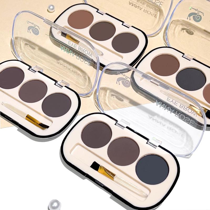 Comfort Skincare 3 Color Eyebrow Powder Palette with Eyebrow Brush, Long-lasting Natural Eyebrow Powder, Easy Coloring Eye Brow Cosmetic Product