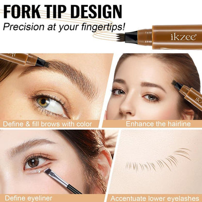 Double-ended Eyebrow Pencil with Eyebrow Brush Set, Long Lasting Eyebrow Pencil, Brow Styling Brush, High Pigmented Brow Shading & Filling Pencil, Makeup Tool