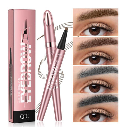 Waterproof Eyebrow Pencil, Long Lasting Eyebrow Liquid Pencil, Brow Styling Brush, Sweat Proof High Pigmented Brow Shading and Filling Pencil, Makeup Tool Easy To Apply