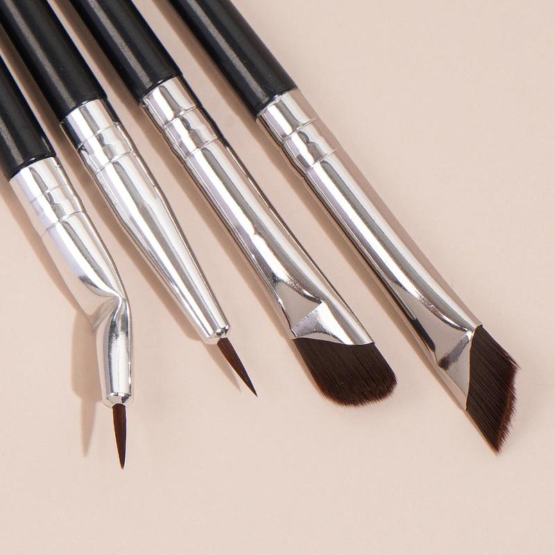 Professional Eye Makeup Brush Set, 4 Counts/set Eyeliner Brush, Eye Shadow Brush, Eyebrow Brush, Makeup Tool For Women, Makeup Products