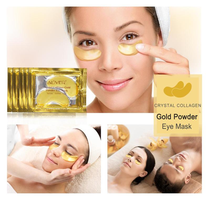 Crystal Collagen Gold Eye Mask, 10pcs/box Dark Circles Acne Beauty Patches for Eye Skin Care, Moisturizing Eye Care Products for Women & Men, Eye Skin Lifting & Firming Patch