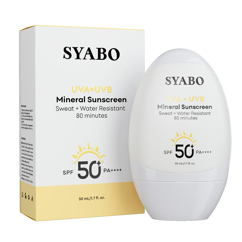 Mineral Sunscreen, SPF 50+ Sunscreen Lotion with Zinc Oxide, Water Resistant Face Sun Cream, Calms Sensitive Skin and Acne-Prone Skin, Broad Spectrum UVA/UVB Sun Protection, 1.7 FL OZ skin repair hydrate moisture moisturizing Facial Moisturize